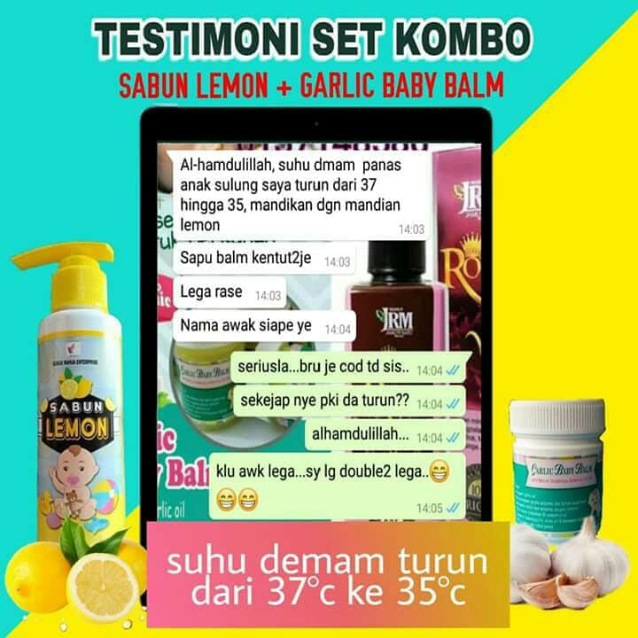 Set kombo (garlic baby balm + sabun lemon)