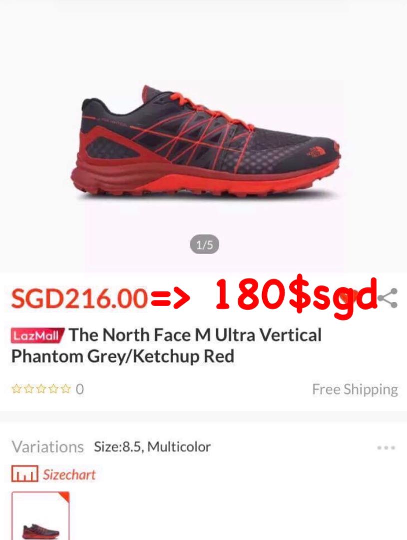 The North Face Shoes Size Chart